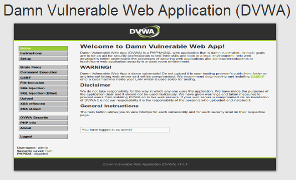 DVWA 練習弱點、網站應用程式的工具